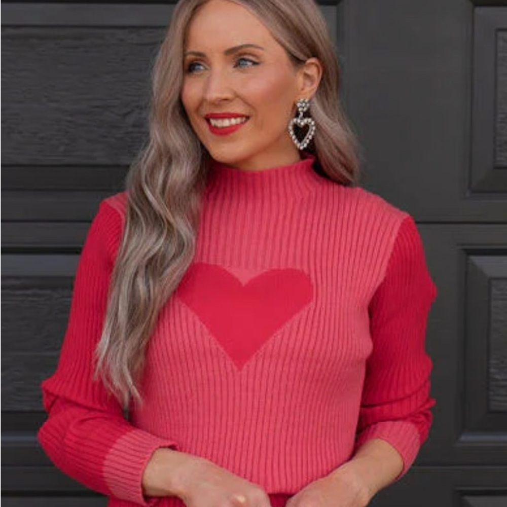 LOVER Heart Print Sweater